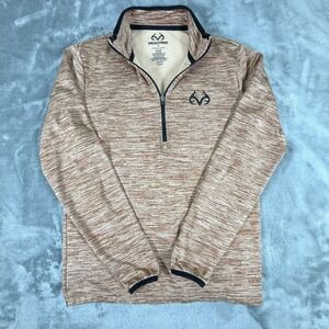 Realtree Quarter Zip Pullover Fleece Long Sleeve Men's Size Small Copper